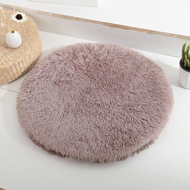 Round Plush Dog Bed