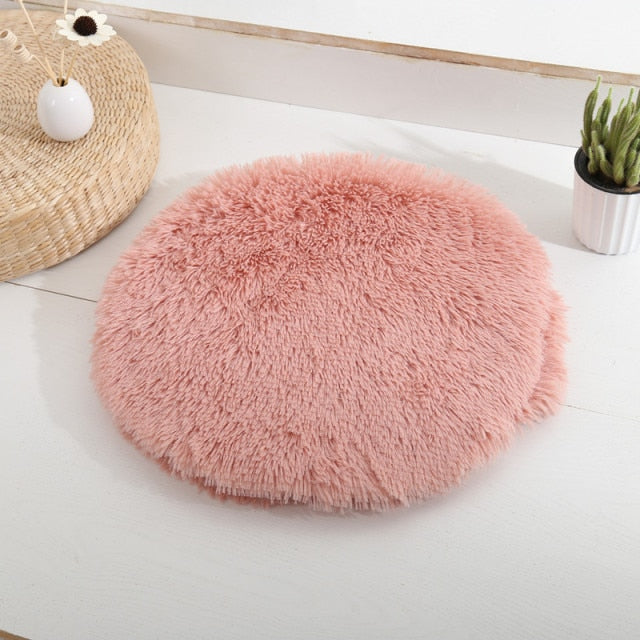 Round Plush Dog Bed