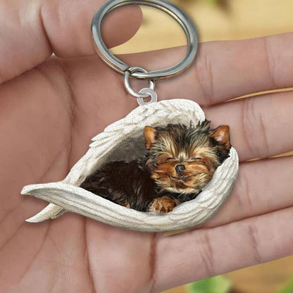 Dog Sleeping Angel Keychains