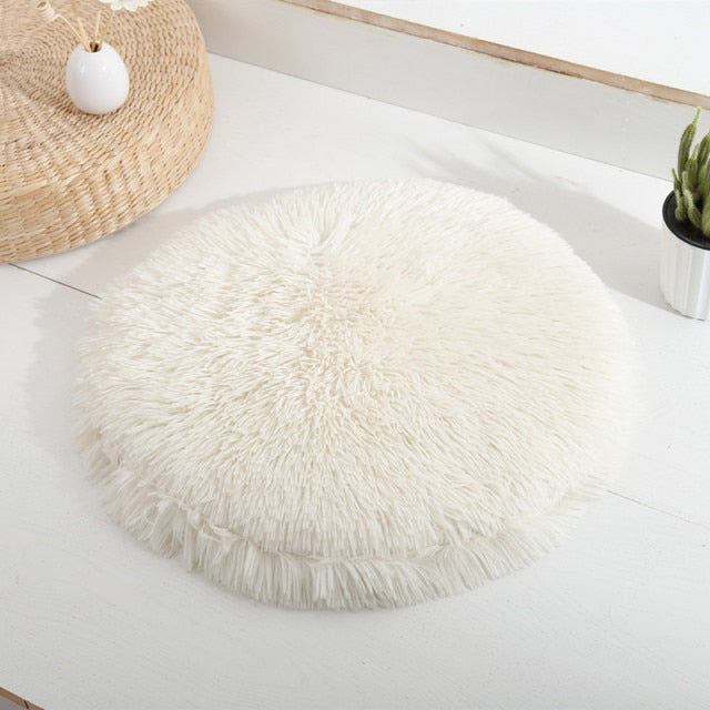 Round Plush Dog Bed