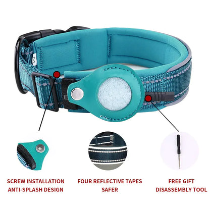 Pet Tracking Collar with Compartment for Air Tag