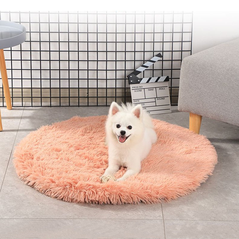 Round Plush Dog Bed