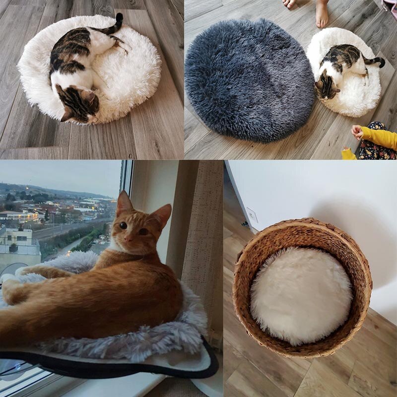 Round Plush Dog Bed