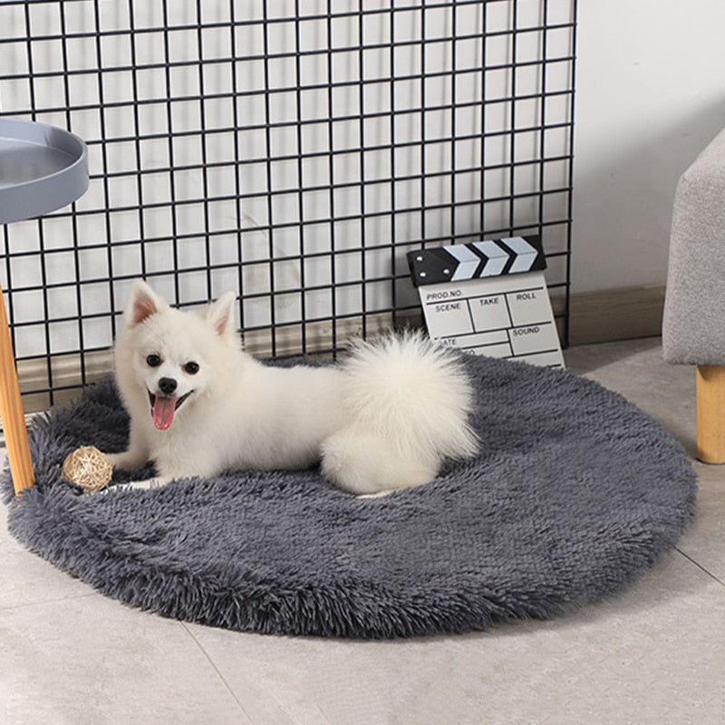 Round Plush Dog Bed